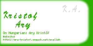 kristof ary business card