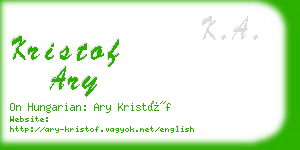 kristof ary business card